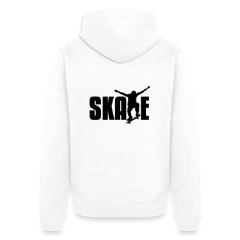 skate - Unisex Premium Bio Zip Hoodie - Weiß - Hinten - Thijin (182cm)