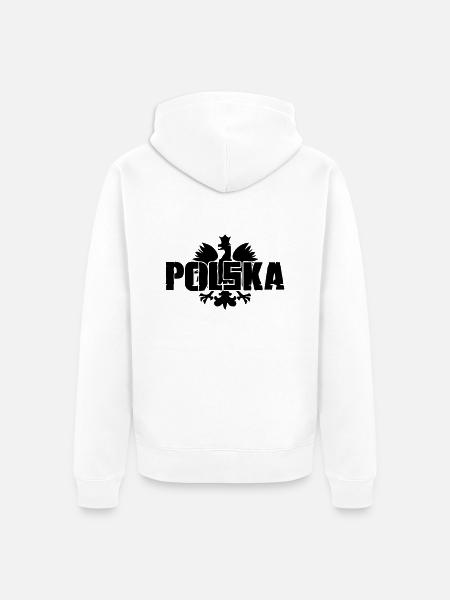 polska - Unisex Premium Bio Zip Hoodie - Weiß