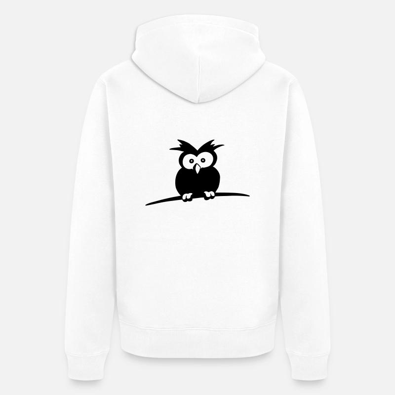 kleene Eule - Unisex Premium Bio Zip Hoodie - Weiß