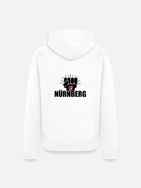 Nürnberg Power - Unisex Premium Bio Zip Hoodie - Weiß