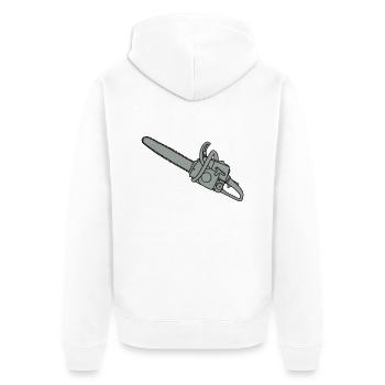 Kettensäge 2 - Unisex Premium Bio Zip Hoodie - Weiß - Hinten - Thijin (182cm)