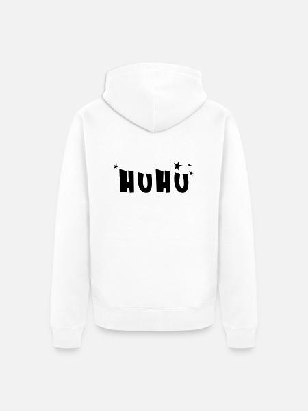 huhu - Unisex Premium Bio Zip Hoodie - Weiß