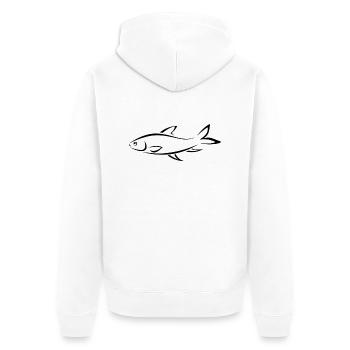 fish319 - Unisex Premium Bio Zip Hoodie - Weiß - Hinten - Thijin (182cm)