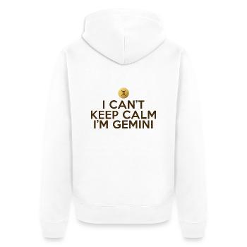 Signe astrologique Gémeaux / Zodiac Gémeaux - Veste à capuche bio Premium Unisexe - blanc - Dos - Thijin (182cm)