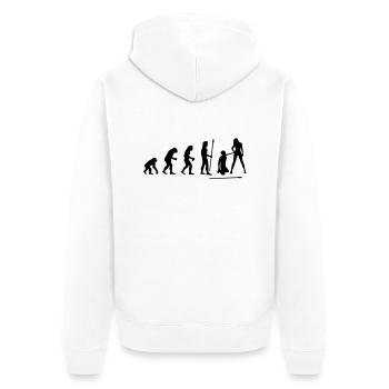 evolution_wedding1 - Unisex Premium Bio Zip Hoodie - Weiß - Hinten - Thijin (182cm)