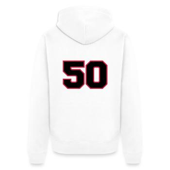 Number50 - Veste à capuche bio Premium Unisexe - blanc - Dos - Thijin (182cm)