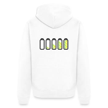 battery_loading - Unisex Premium Organic Zip Hoodie - white - Back - Thijin (182cm)