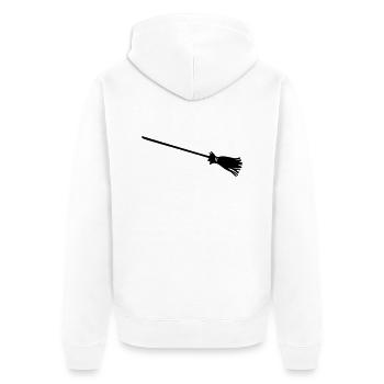 Hexenbesen - Unisex Premium Bio Zip Hoodie - Weiß - Hinten - Thijin (182cm)