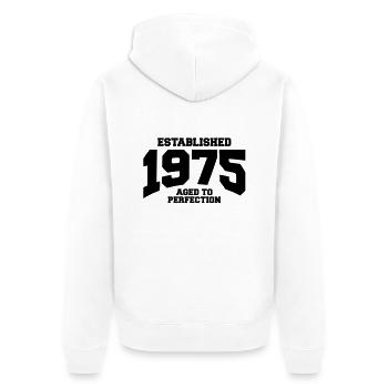 aged to perfection established 1975 (fr) - Veste à capuche bio Premium Unisexe - blanc - Dos - Thijin (182cm)