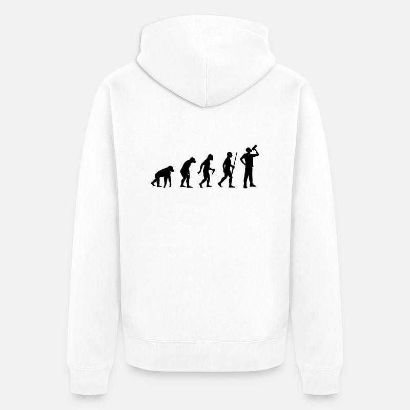 Beer Drinking Evolution - Unisex Premium Organic Zip Hoodie - white