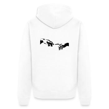 Main de la peinture chapelle sixtine - Veste à capuche bio Premium Unisexe - blanc - Dos - Thijin (182cm)