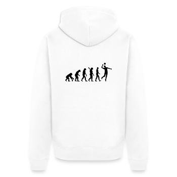 Evolution Volleyball - Unisex Premium Bio Zip Hoodie - Weiß - Hinten - Thijin (182cm)