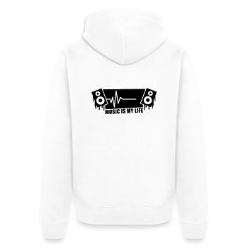 music_is_my_life___f1 - Unisex Premium Organic Zip Hoodie - white - Back - Thijin (182cm)