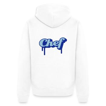 chef - Unisex Premium Organic Zip Hoodie - white - Back - Thijin (182cm)