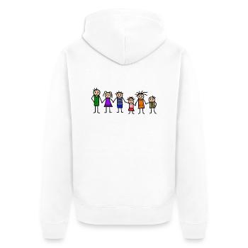 Familie mit vielen Kindern - Unisex Premium Bio Zip Hoodie - Weiß - Hinten - Thijin (182cm)