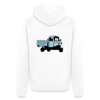 Ape tricycle Tee shirts - Veste à capuche bio Premium Unisexe - blanc - Dos - Thijin (182cm)