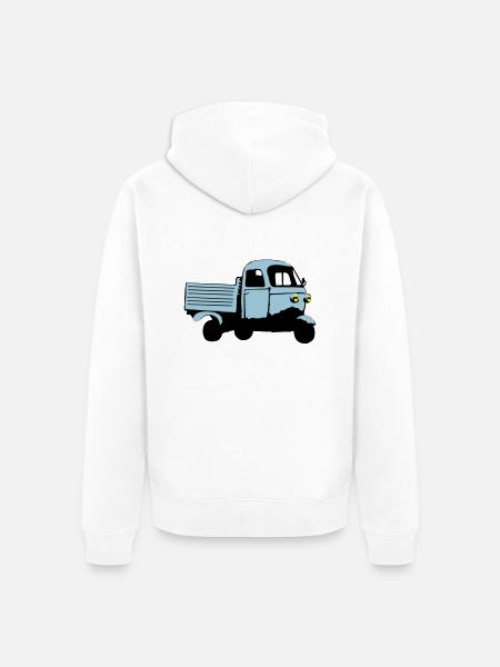Dreirad Custom Color - Unisex Premium Bio Zip Hoodie - Weiß