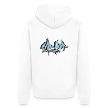Hip Hop - Unisex Premium Organic Zip Hoodie - white - Back - Thijin (182cm)
