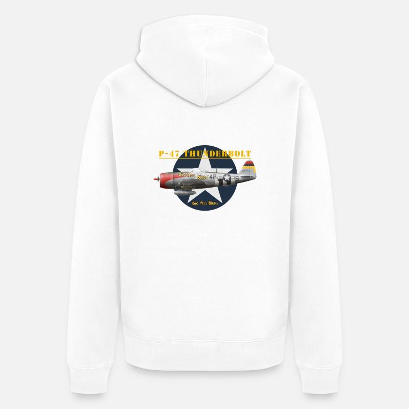 P-47 Big Ass Bird II - Veste à capuche bio Premium Unisexe - blanc