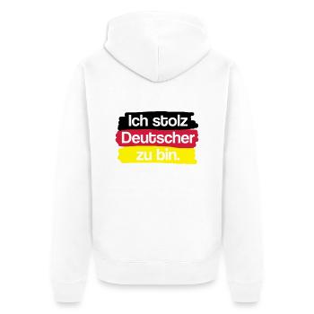 Je suis fier d'être allemand. - Veste à capuche bio Premium Unisexe - blanc - Dos - Thijin (182cm)