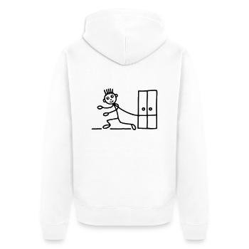 Mover - Entreprise de déménagement - Veste à capuche bio Premium Unisexe - blanc - Dos - Thijin (182cm)