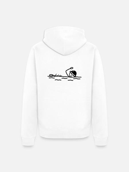 Float - Freestyle Swimming - Unisex Premium Organic Zip Hoodie - white