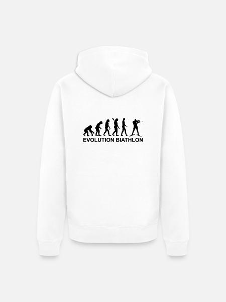Evolution Biathlon - Unisex Premium Bio Zip Hoodie - Weiß