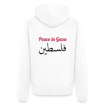 Peace in Gaza - Unisex Premium Organic Zip Hoodie - white - Back - Thijin (182cm)