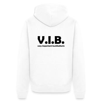 buchhalterin - Unisex Premium Bio Zip Hoodie - Weiß - Hinten - Thijin (182cm)