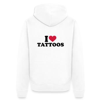 Tattoo - Unisex Premium Bio Zip Hoodie - Weiß - Hinten - Thijin (182cm)