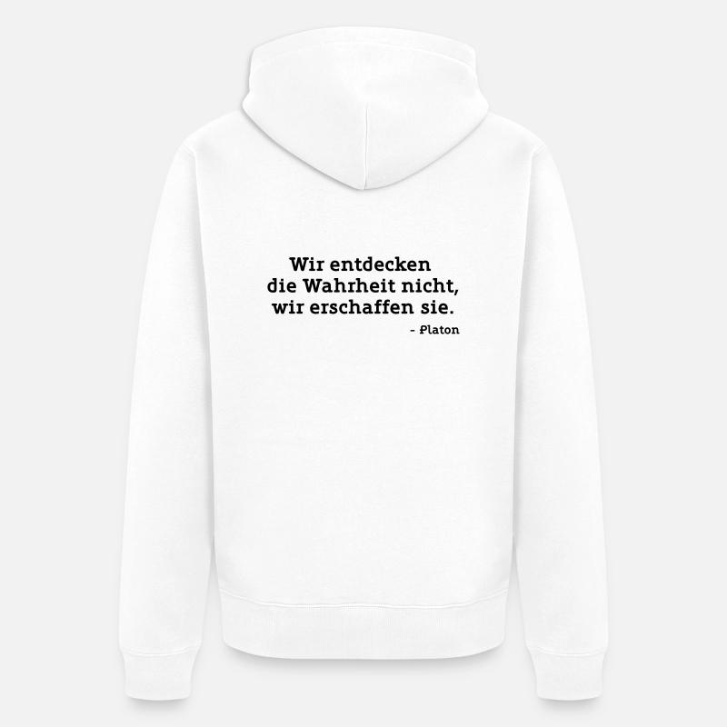 Wahrheit - Platon - Veste à capuche bio Premium Unisexe - blanc