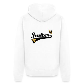 Imker - Unisex Premium Bio Zip Hoodie - Weiß - Hinten - Thijin (182cm)