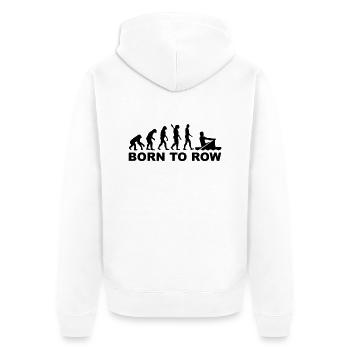 Rudern - Unisex Premium Bio Zip Hoodie - Weiß - Hinten - Thijin (182cm)