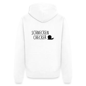 schnecken checker - Unisex Premium Bio Zip Hoodie - Weiß - Hinten - Thijin (182cm)