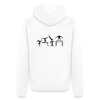 Gymnastics - Unisex Premium Organic Zip Hoodie - white - Back - Thijin (182cm)