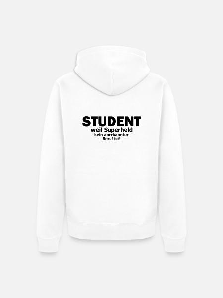 student - Unisex Premium Bio Zip Hoodie - Weiß