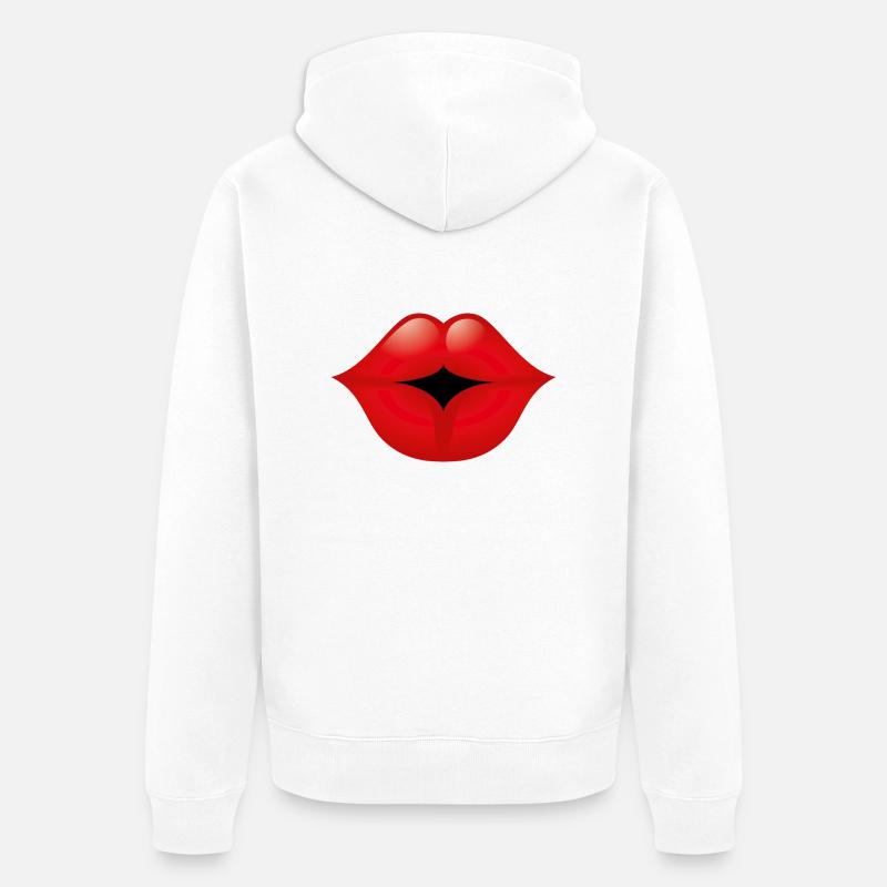 Smiley Lips - Veste à capuche bio Premium Unisexe - blanc