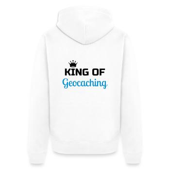 Geocaching / Geocacher / Compass / GPS - Unisex Premium Organic Zip Hoodie - white - Back - Thijin (182cm)