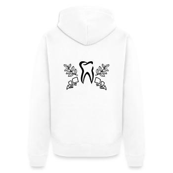 zahn design - Unisex Premium Bio Zip Hoodie - Weiß - Hinten - Thijin (182cm)