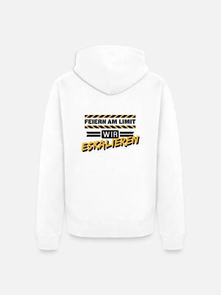 Feiern am Limit - Unisex Premium Bio Zip Hoodie - Weiß