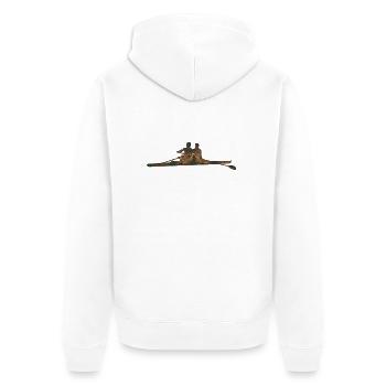 Rost Rudern - Unisex Premium Bio Zip Hoodie - Weiß - Hinten - Thijin (182cm)