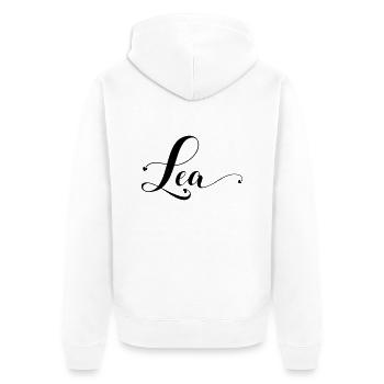 lea - Unisex Premium Bio Zip Hoodie - Weiß - Hinten - Thijin (182cm)