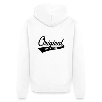 Original Since 1992 (Geburtsjahr, Geburtstag / B) - Unisex Premium Bio Zip Hoodie - Weiß - Hinten - Thijin (182cm)
