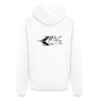 feu rapide flammes bowling épingles bouleversé grè - Veste à capuche bio Premium Unisexe - blanc - Dos - Thijin (182cm)