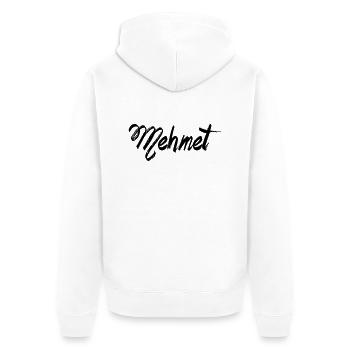 Mehmet - Unisex Premium Bio Zip Hoodie - Weiß - Hinten - Thijin (182cm)