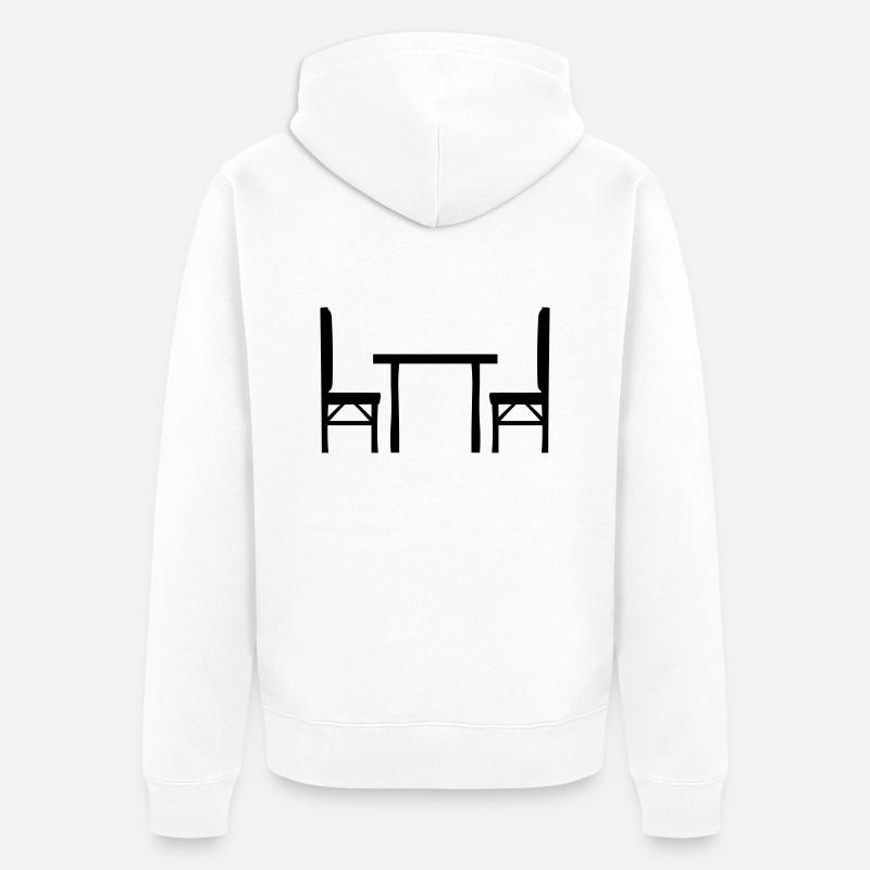 Table 2 chaises - Veste à capuche bio Premium Unisexe - blanc