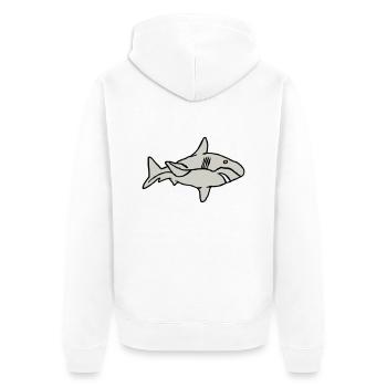 Poisson Requin Prédateur Eau Graffiti Océan - Veste à capuche bio Premium Unisexe - blanc - Dos - Thijin (182cm)