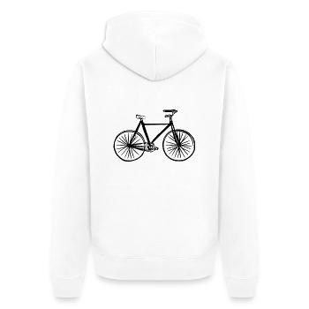 Fahrrad Gekritzel Fahrräder Radfahren Silhouette 3 - Unisex Premium Bio Zip Hoodie - Weiß - Hinten - Thijin (182cm)