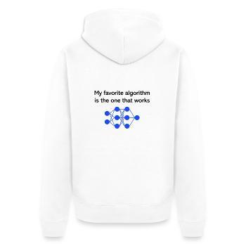 Favorite algorithm - Unisex Premium Bio Zip Hoodie - Weiß - Hinten - Thijin (182cm)
