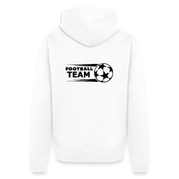 Fußball Soccer - Unisex Premium Bio Zip Hoodie - Weiß - Hinten - Thijin (182cm)